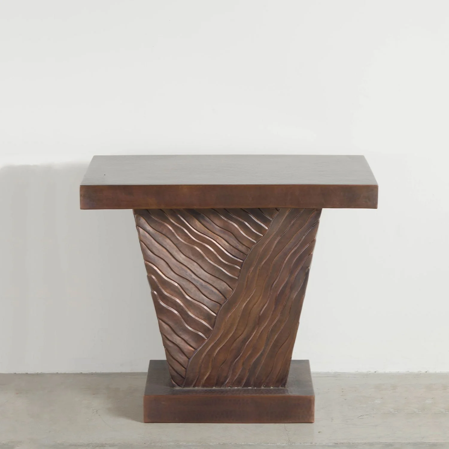 Diagonal Cascade Side Table | Antique Copper
