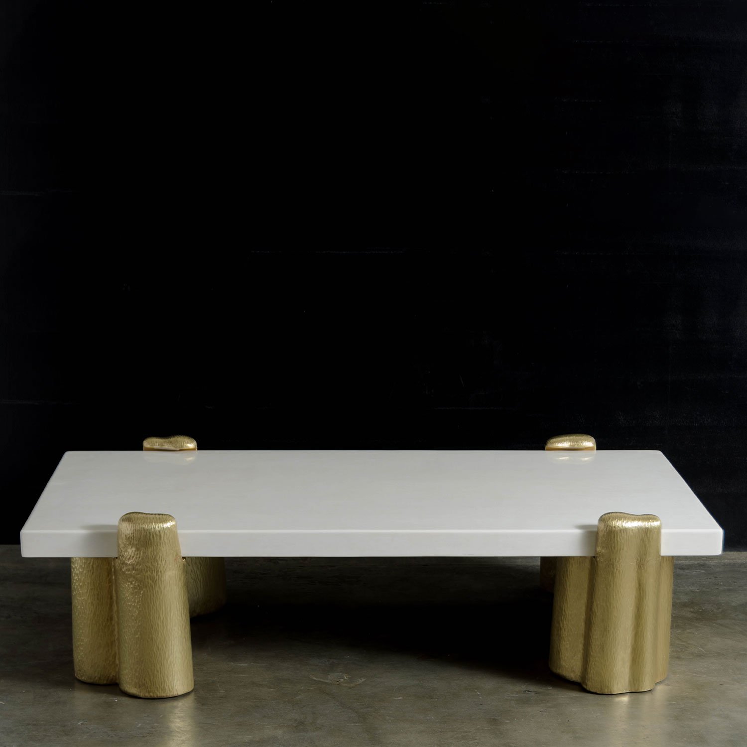Root Cocktail Table with Lacquer Top Set | Brass