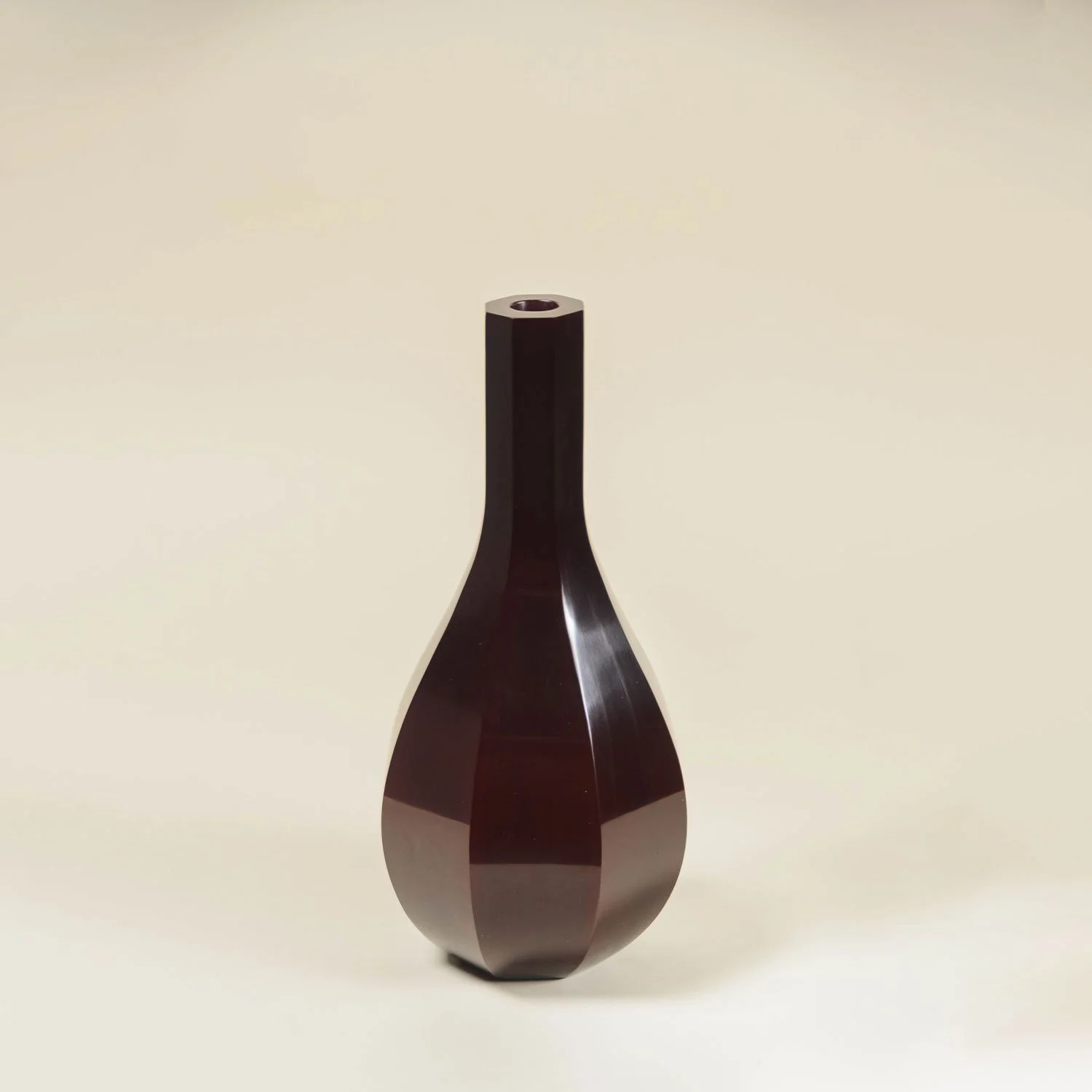 Bevelled Bottle Vase | Red Bean