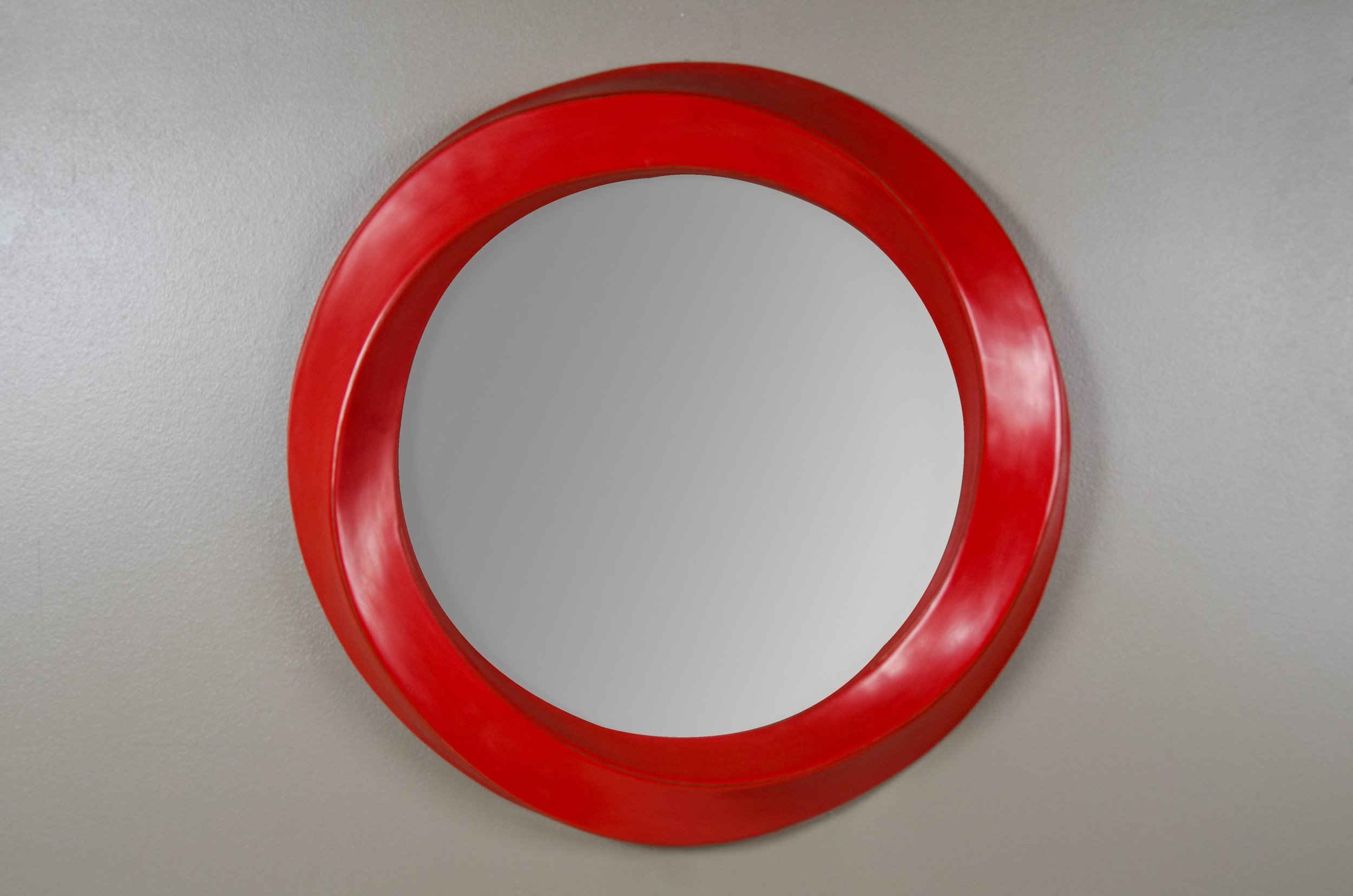 San Hu Mirror | Red Lacquer