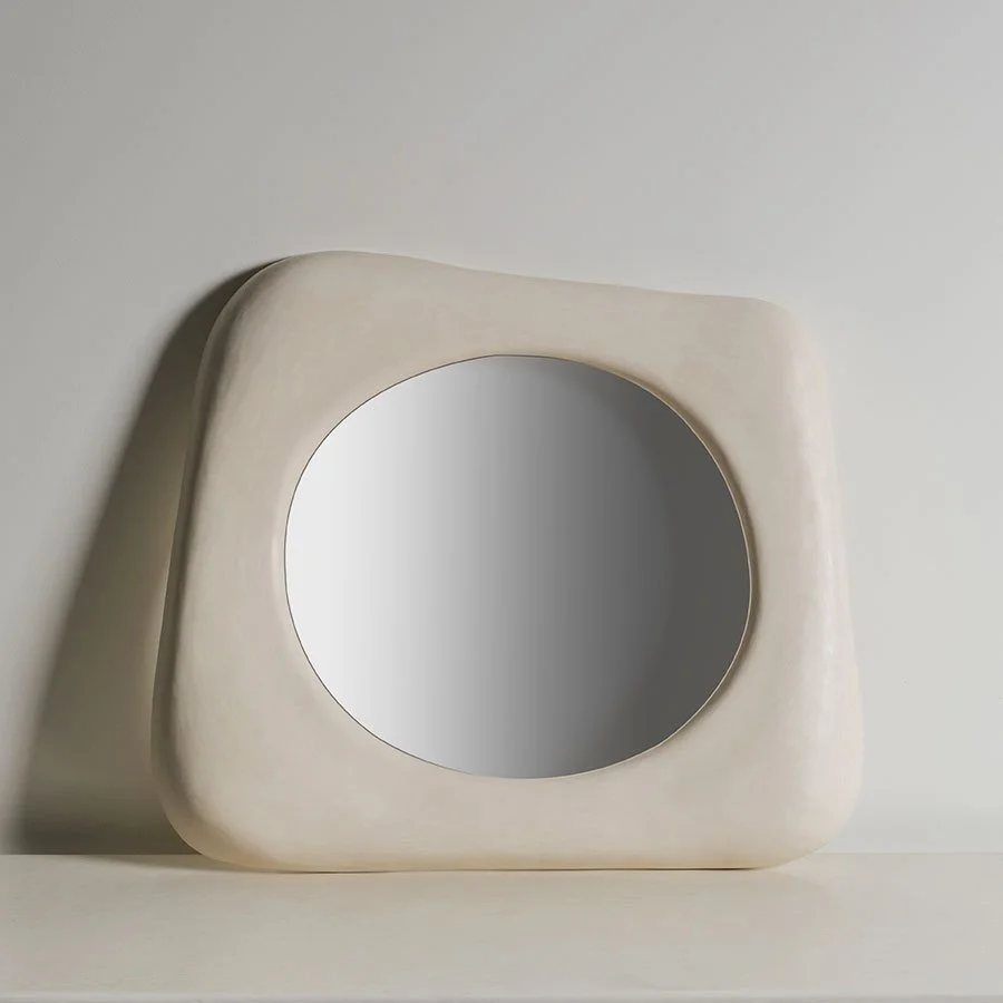 Rounded Square Mirror | Cream Lacquer