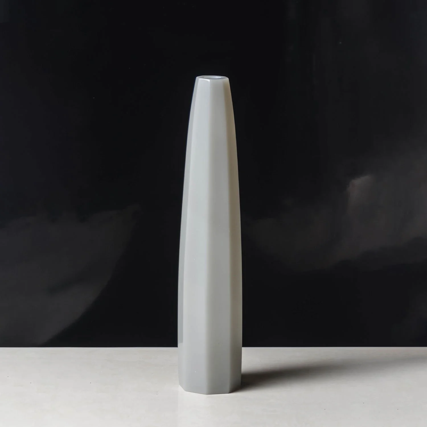 Tall Faceted Vase | Grey
