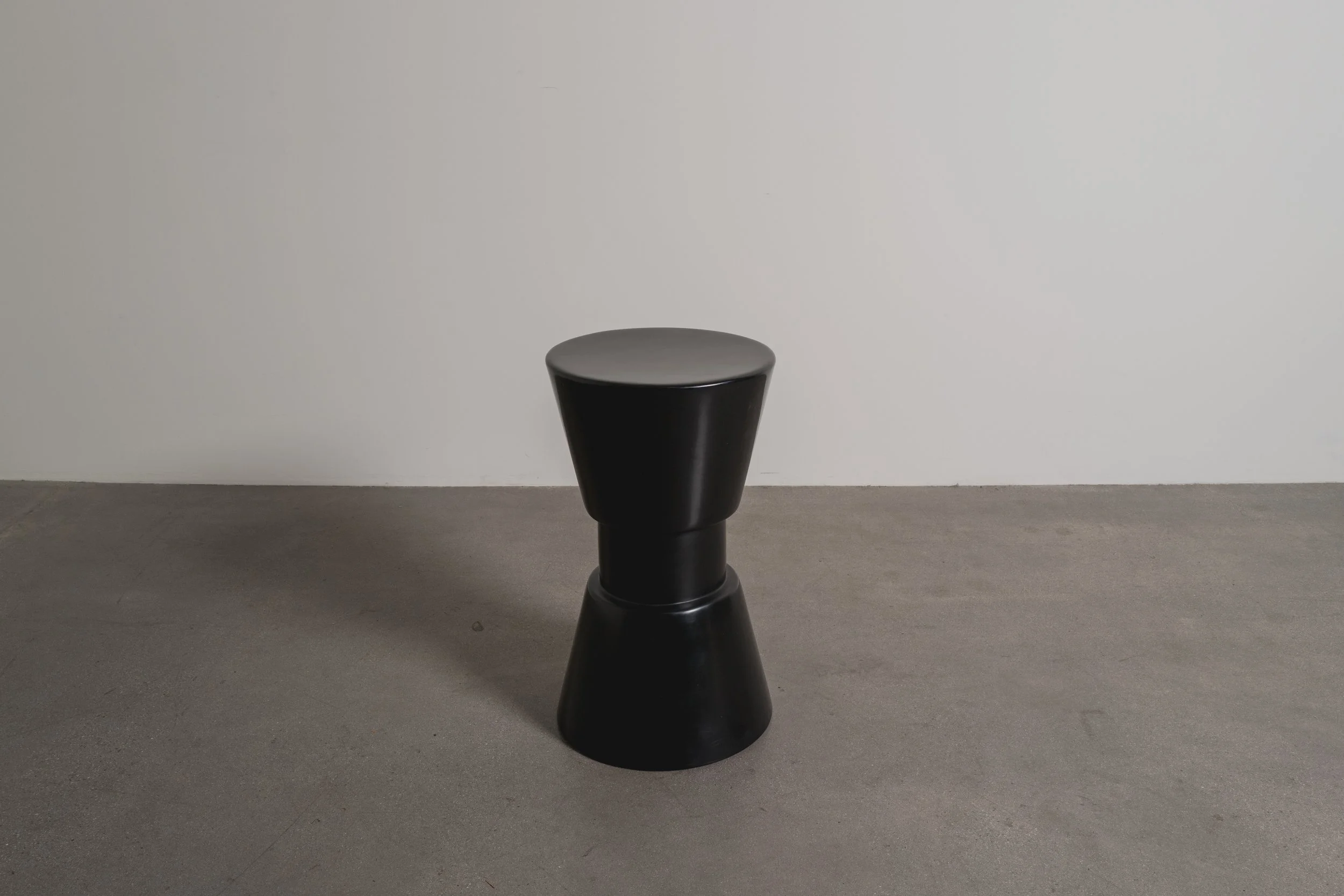 Tall Tambour Stool | Black Lacquer