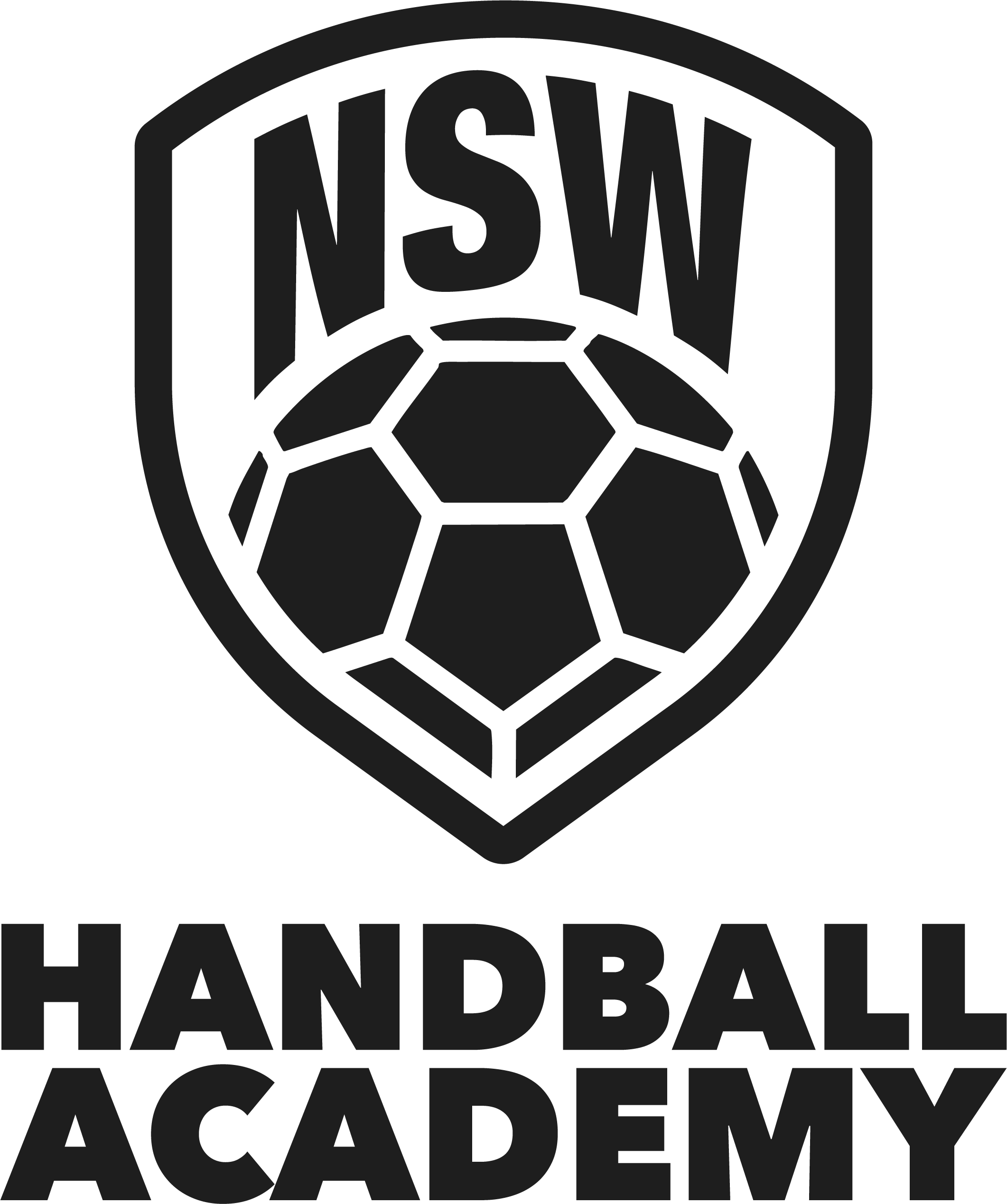 Handball Academy logo with stylized handball graphic and bold text