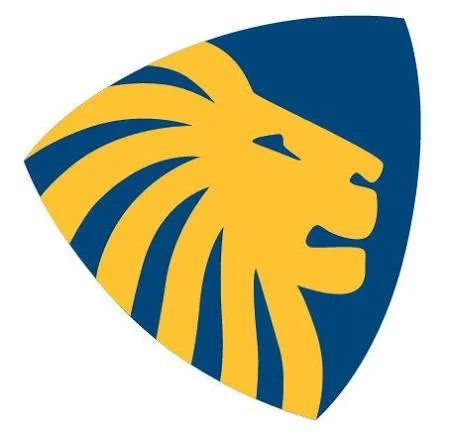Sydney Uni Handball Club Logo depicting a gold lion illustration on a blue background