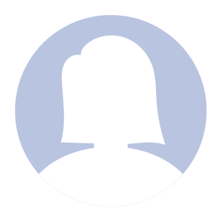 White female profile silhouette icon on a light blue circular background
