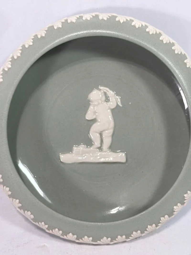 RARE Jasper Ware - Dudson Hanley Sage Green Bowl trinket bowl cupid & laurel rim