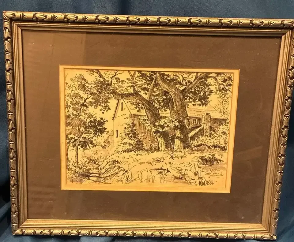 Vintage 1977 Countryside Sketch - Original Artwork - Gladwynn, Pennsylvia