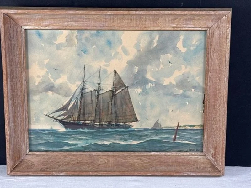 Vintage Gordon Grant Framed Maritime Lithograph