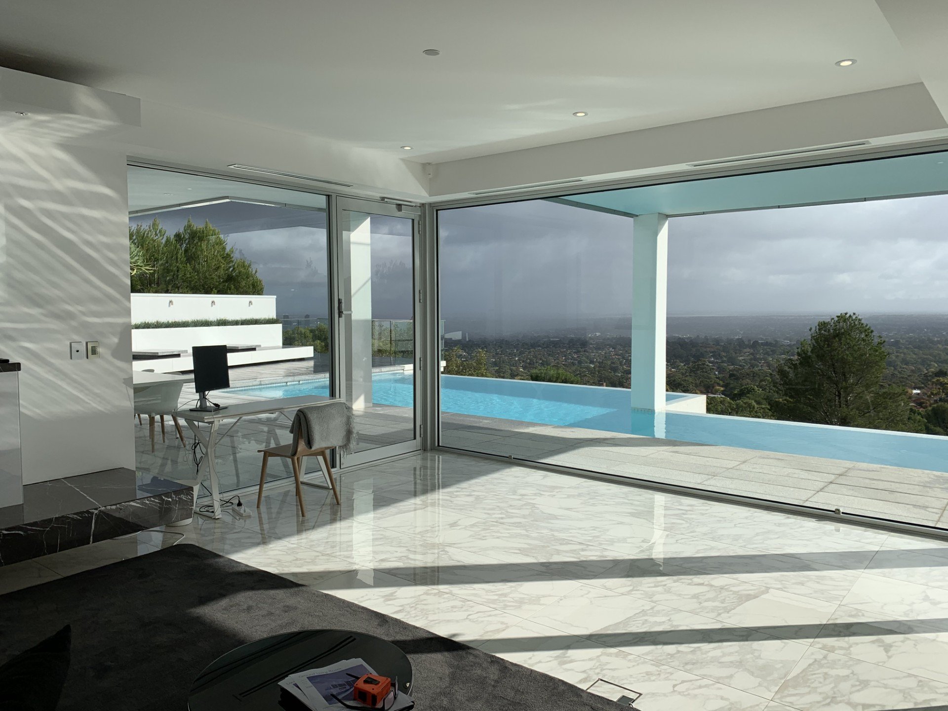 Infinity pool with amazing views of the hills.