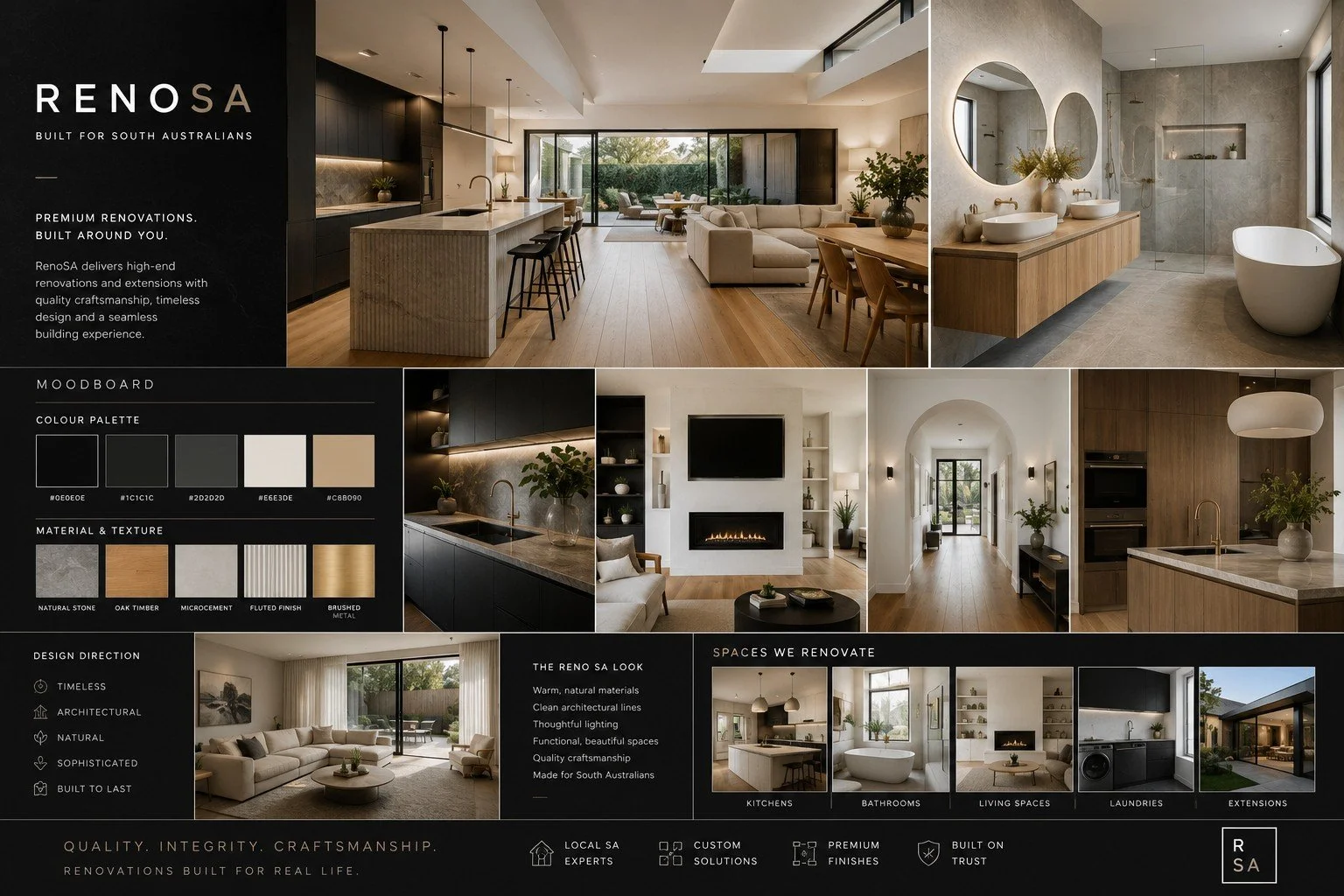 Mood board showing colour schemes and styles for clients project