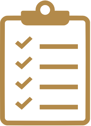 Checklist on a clipboard with five items, all checked off.