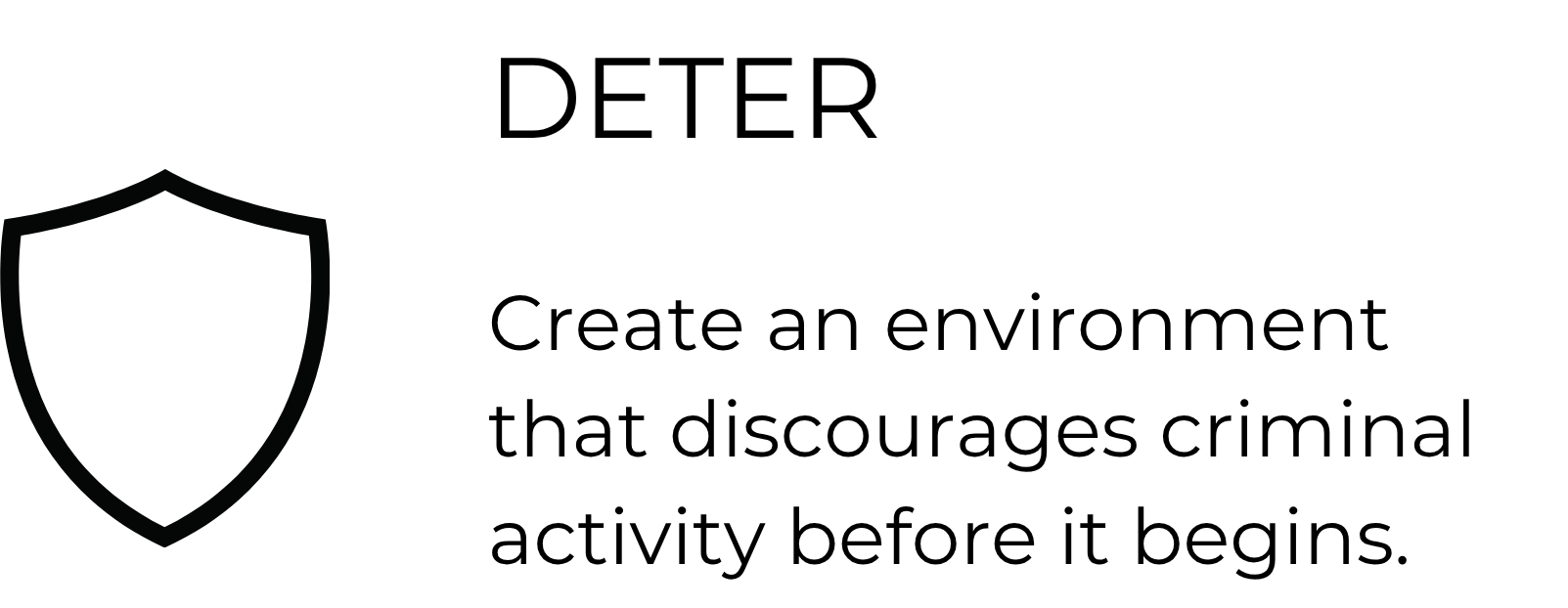 Black background with white text that reads 'Putting customers first, protecting what matters most' and a faint shield icon.
