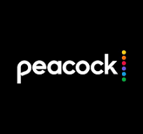 Peacock logo with multicolored dots beside it.