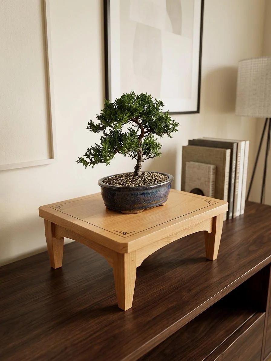Cherry Wood Bonsai Stand — from $70