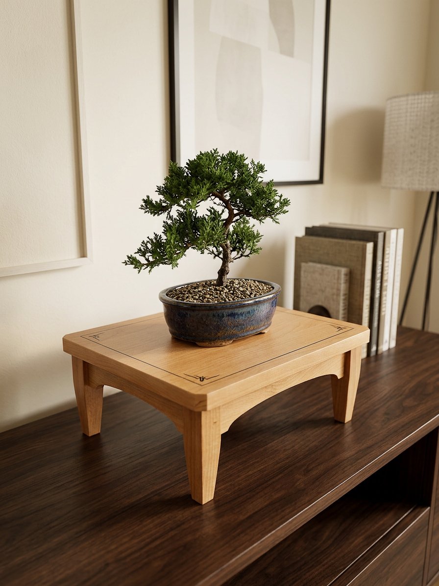 Cherry Wood Bonsai Stand