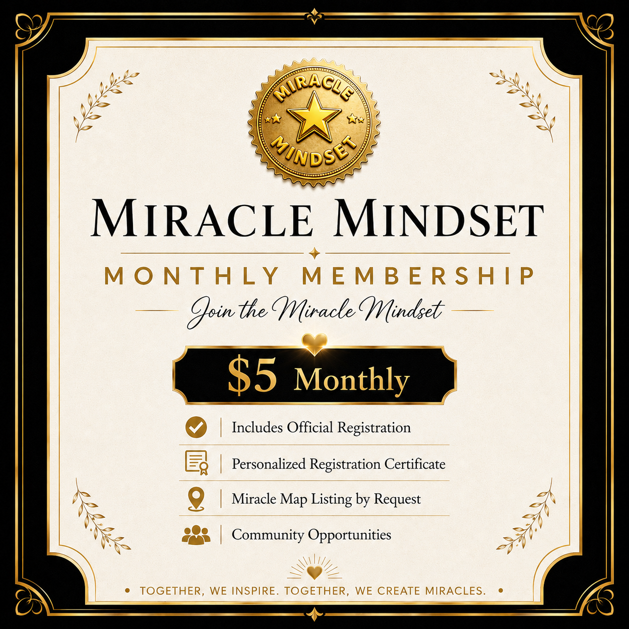 MIRACLE MINDSET MONTLY MEMBERSHIP