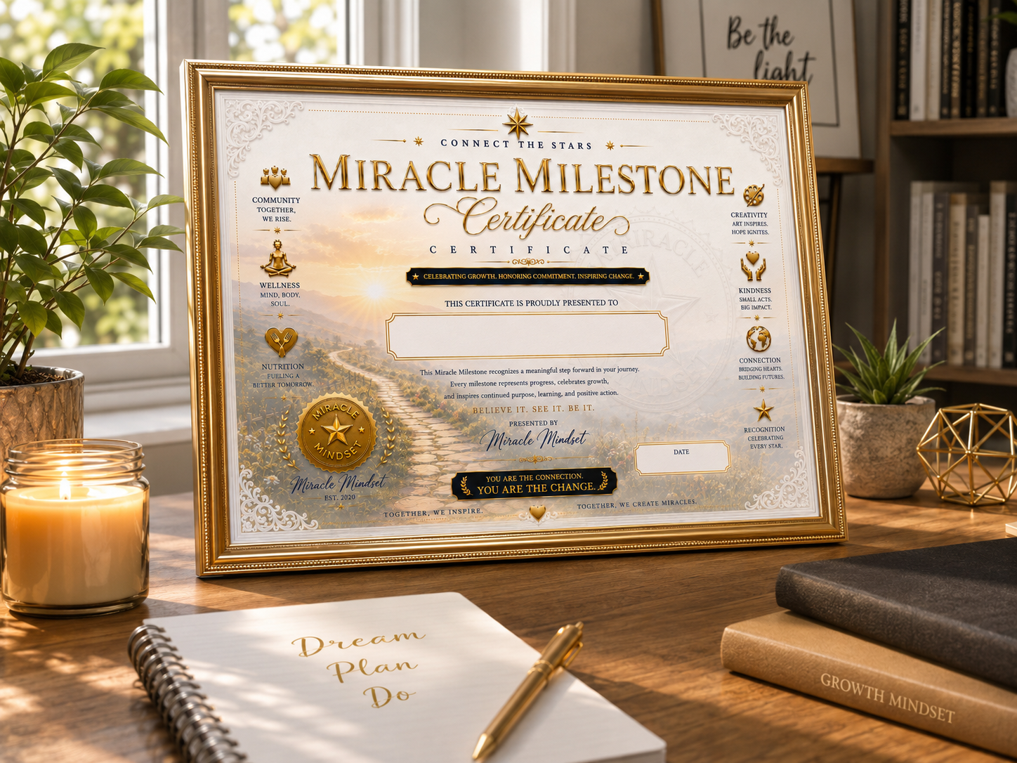 MIRACLE MILESTONE AWARD / CERTIFICATE