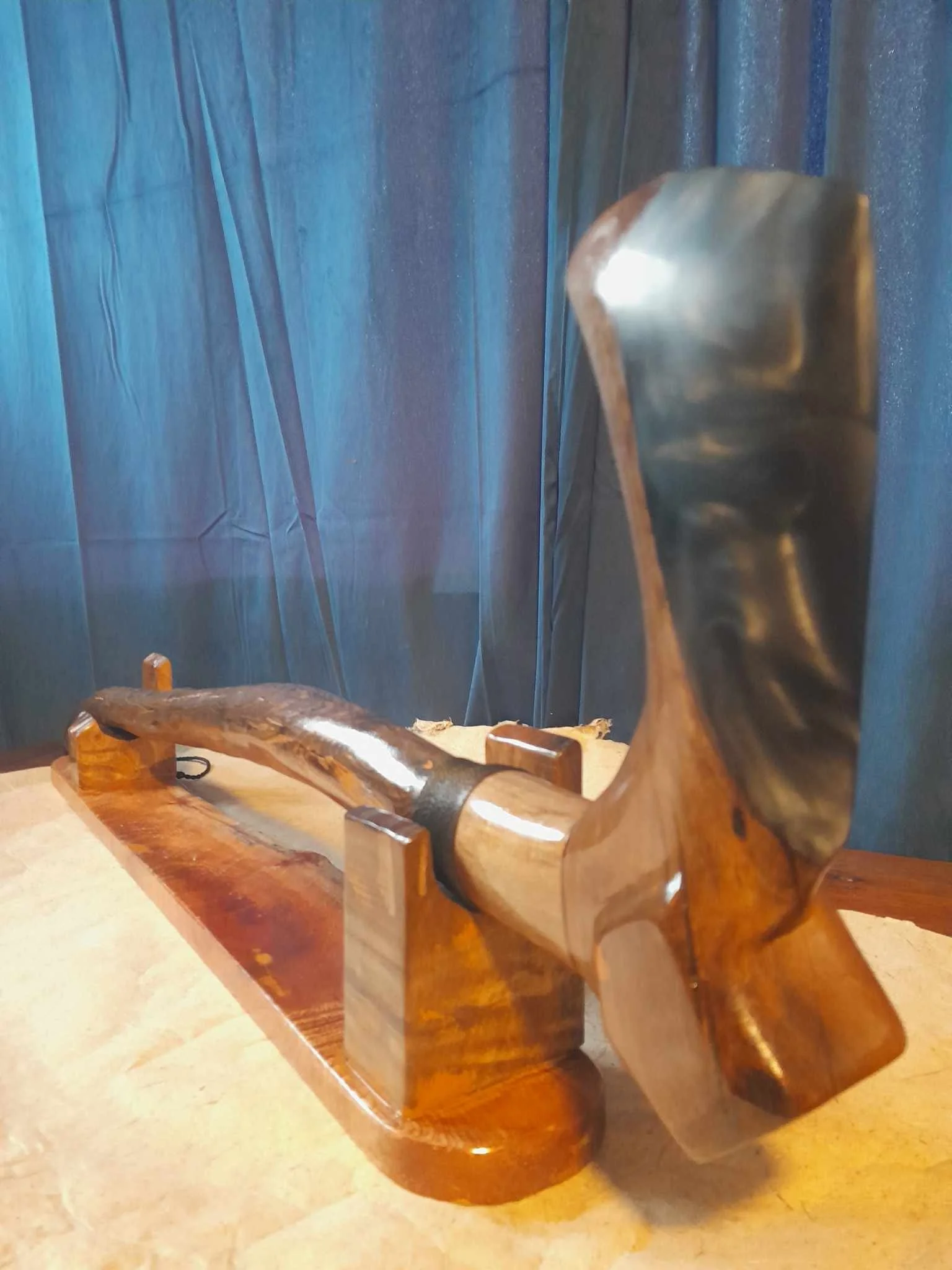Toki Kākauroa - Black resin (Long handled Māori axe)