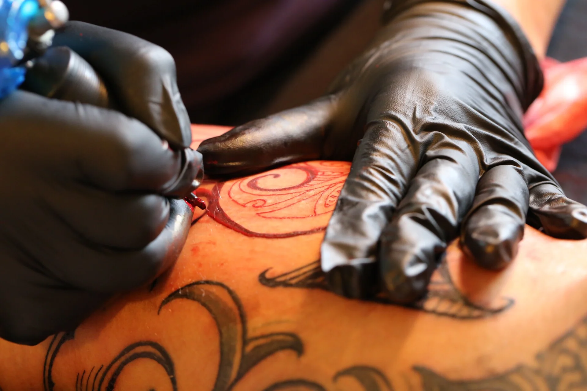 Red ink heart. 