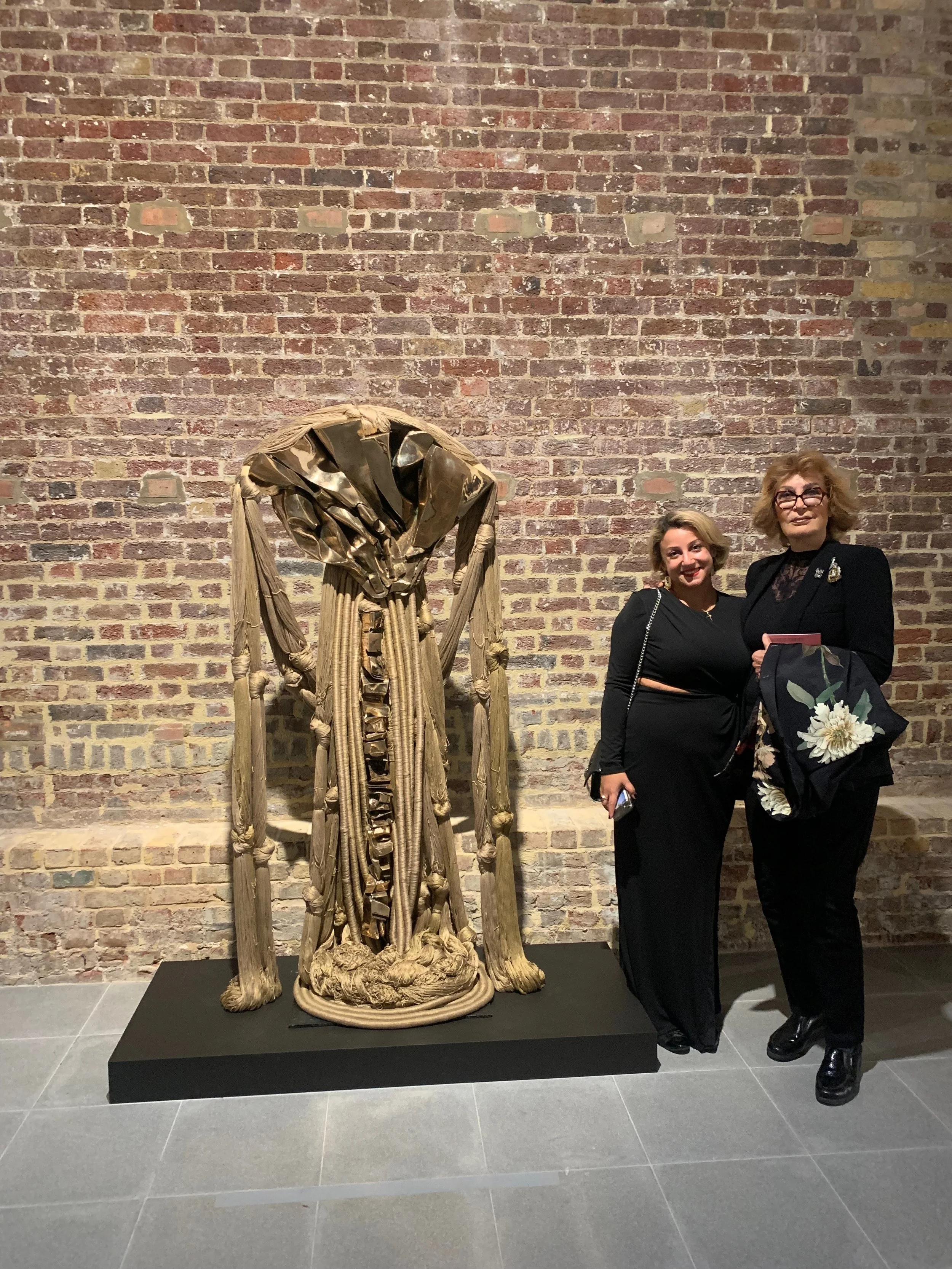 Carolina Vitali with Exhibition Producer, Halime Eleni Özdemir di Larusso at the opening of the Barbara Chase-Riboud: Infinite Folds at the Serpentine Gallery.