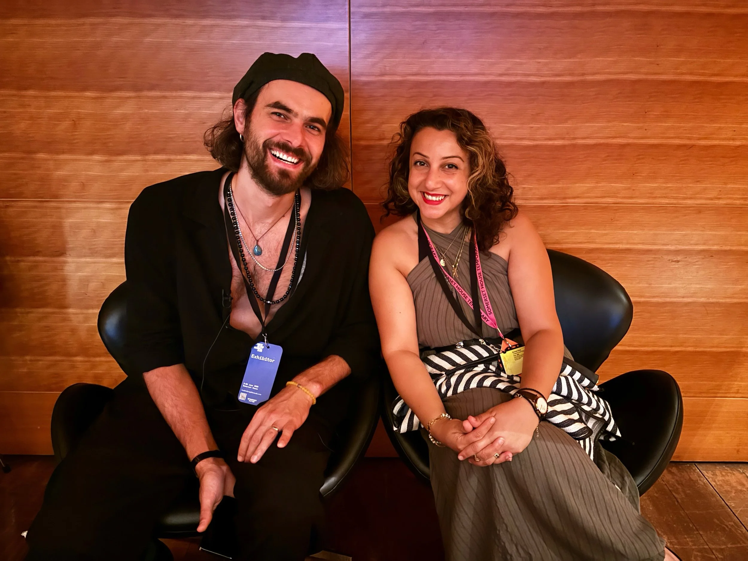 Singer Mihail and producer Halime Eleni Özdemir di Larusso on production together at London Design Biennale.