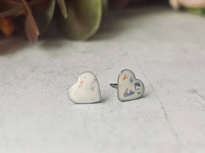 Heart Stud Keepsake Earrings