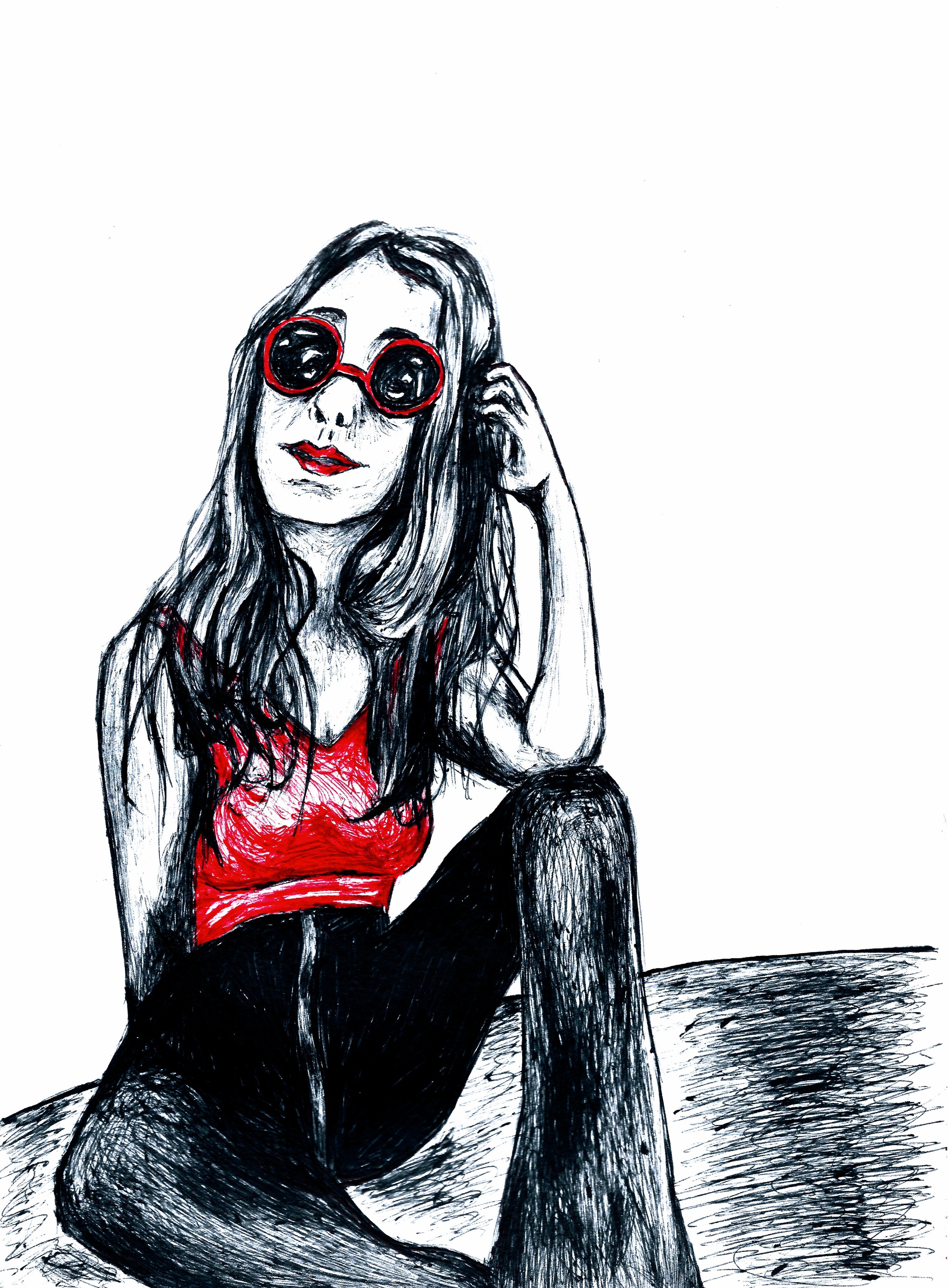 Girl in Sunglasses (Biro)