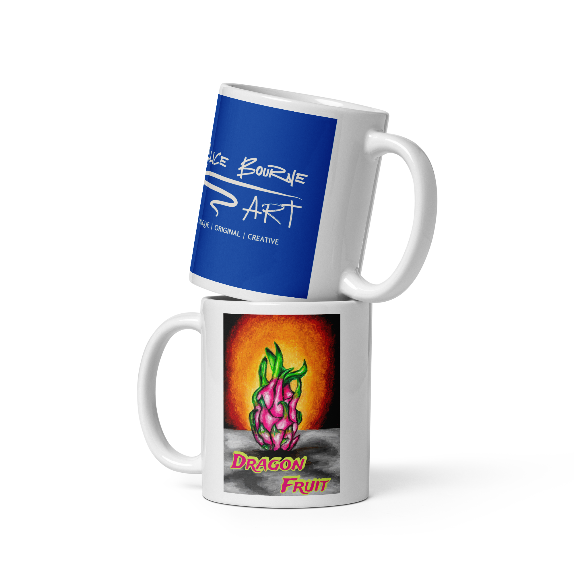 Dragon Fruit White Glossy Mug