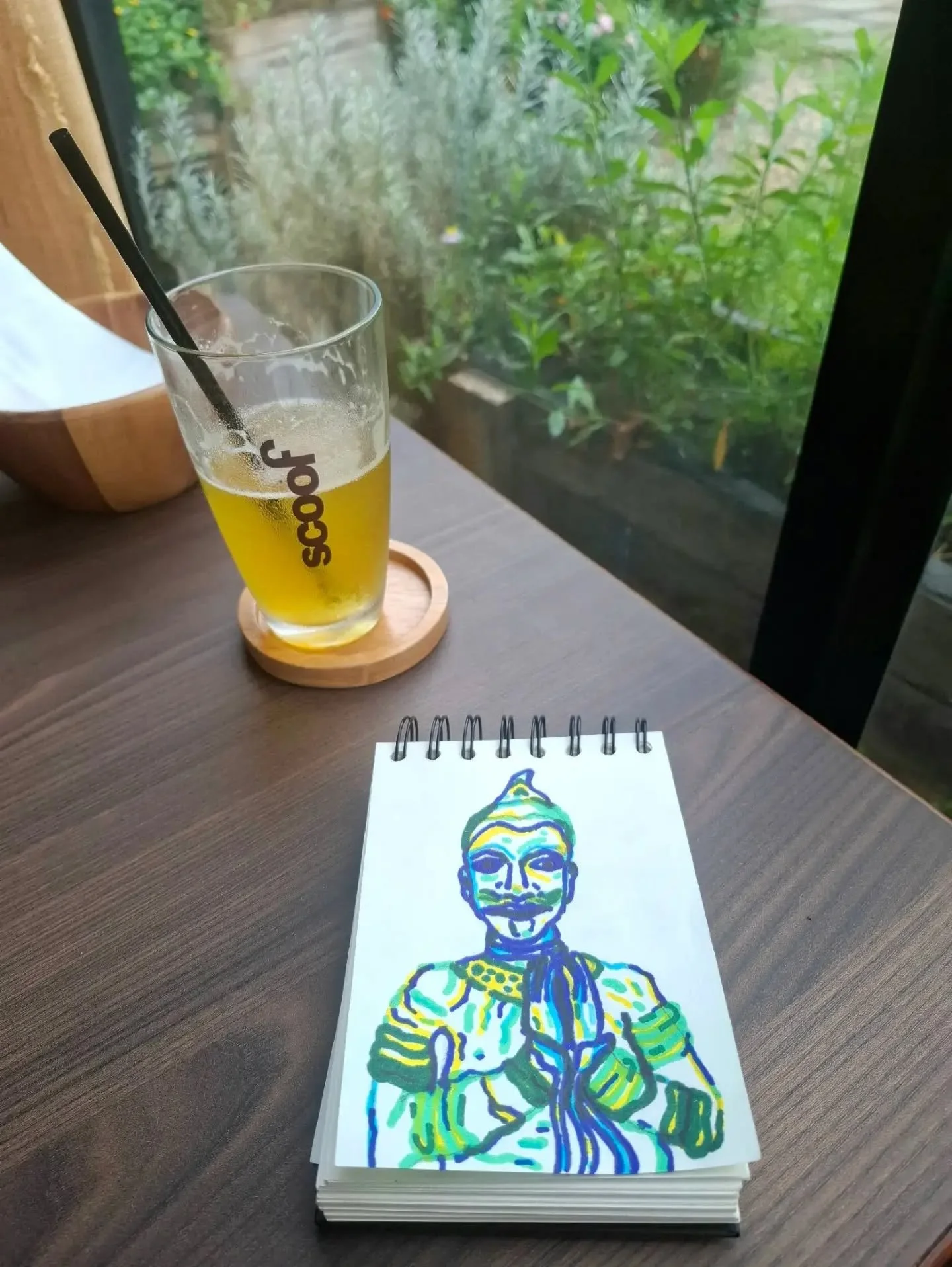 I took my holiday sketchbook to the Scoff caf&eacute; in Chiang Mai and drew this buddha drawing with sharpies 🤪.

#sketchbook #cafedrawing #thailand #smallartist #artistsoﬁnstagram