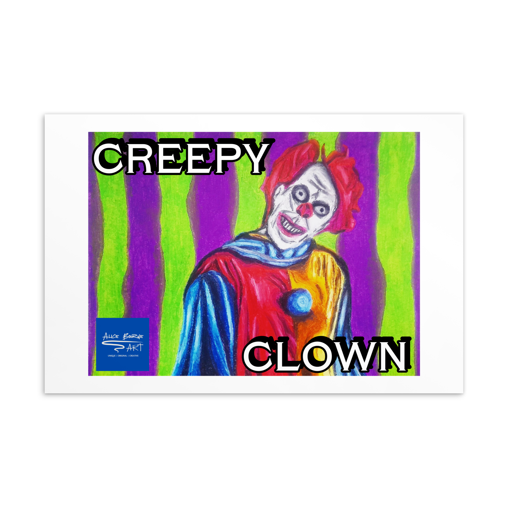 Creepy Clown Postcard