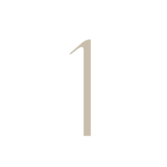 Number one on a white circular background