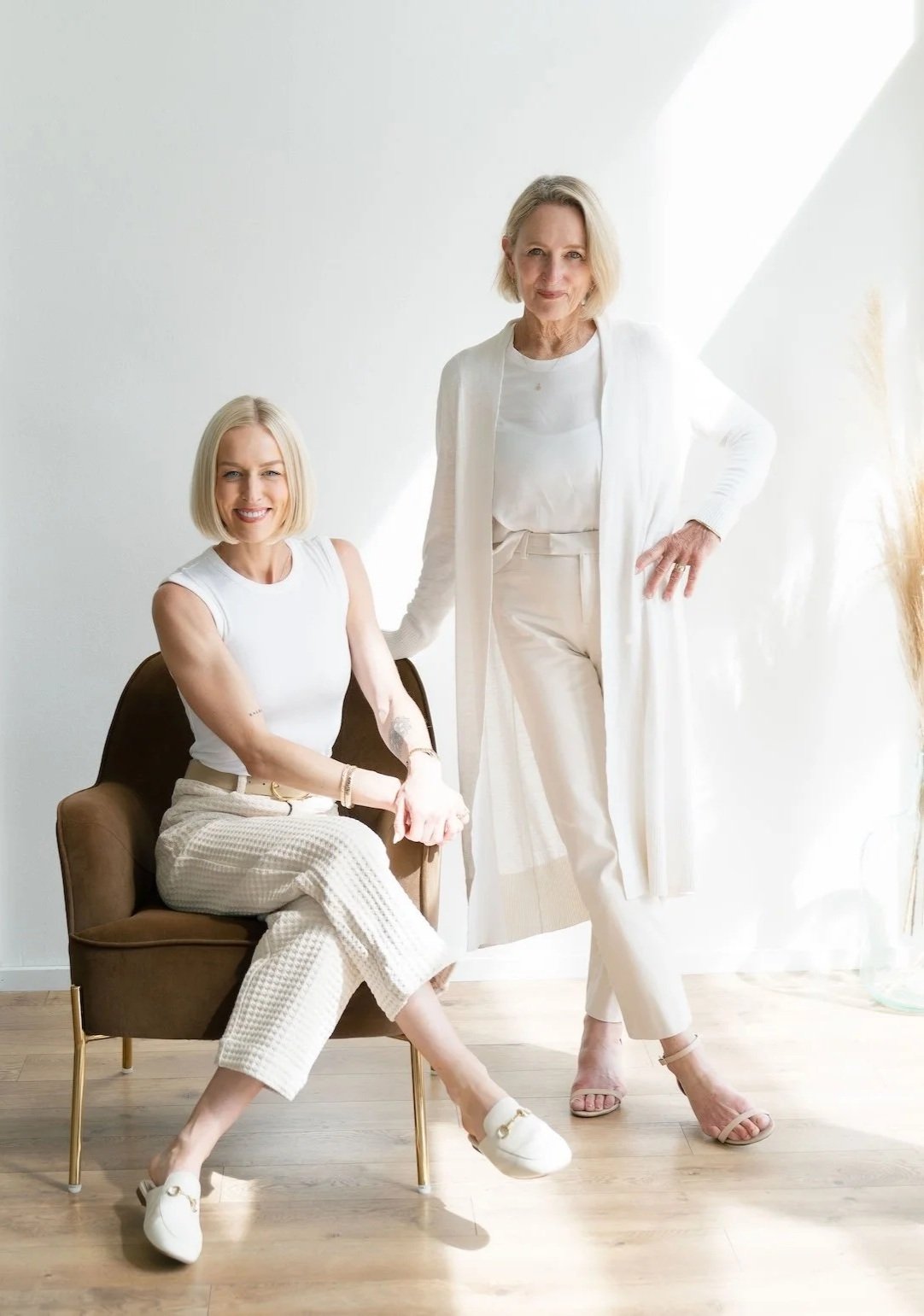 The two women with blonde hair dressed in white are Sherry and Chelsea Ortega, a real estate collective in Bend.