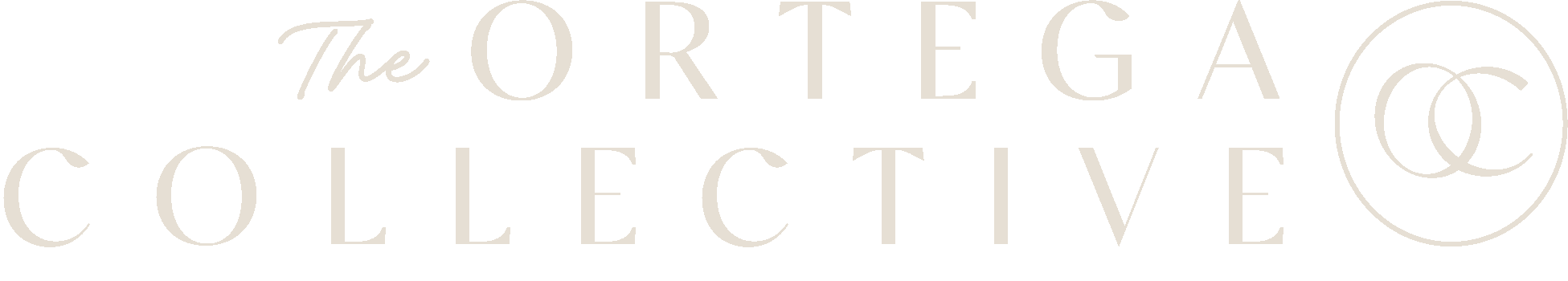 Cream-colore logo for The Ortega Collective, a Bend Oregon Real Estate Agency for Westside Homes.