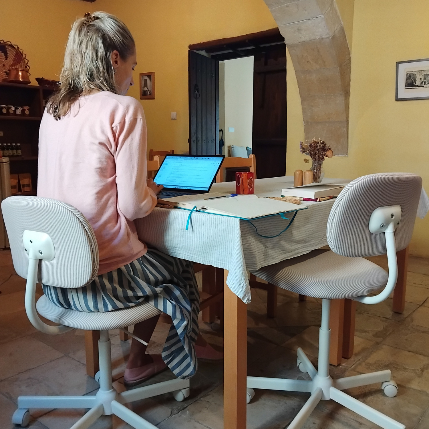 A girl working on a computer