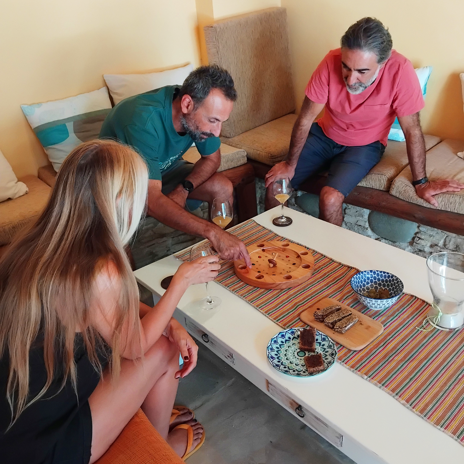 People playing a game in the recreational area