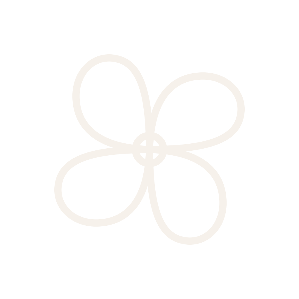 A black background with a white outline of a four-petal flower.