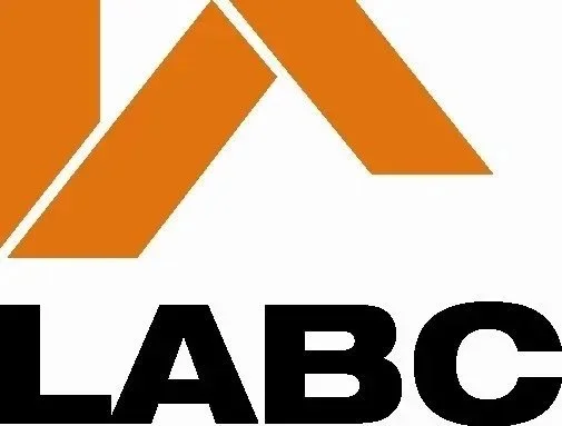 Logo with an orange stylized mountain and the text 'LABC' in black beneath it.