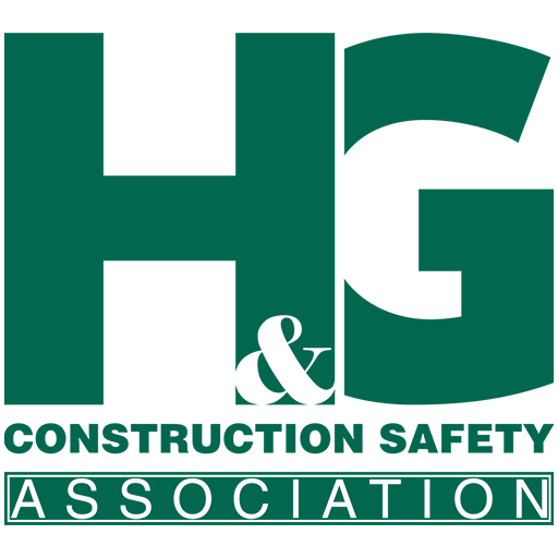 Logo of the H&F Construction Safety Association with large green letters and black text.