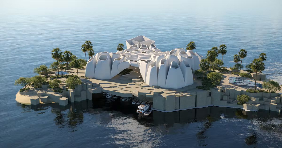 Aerial view of a cultural district masterplan with museums and public art