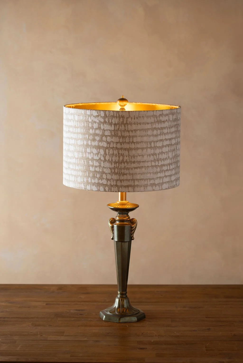 Big Shot Sand Lampshade with Brushed Gold Metallic Lining