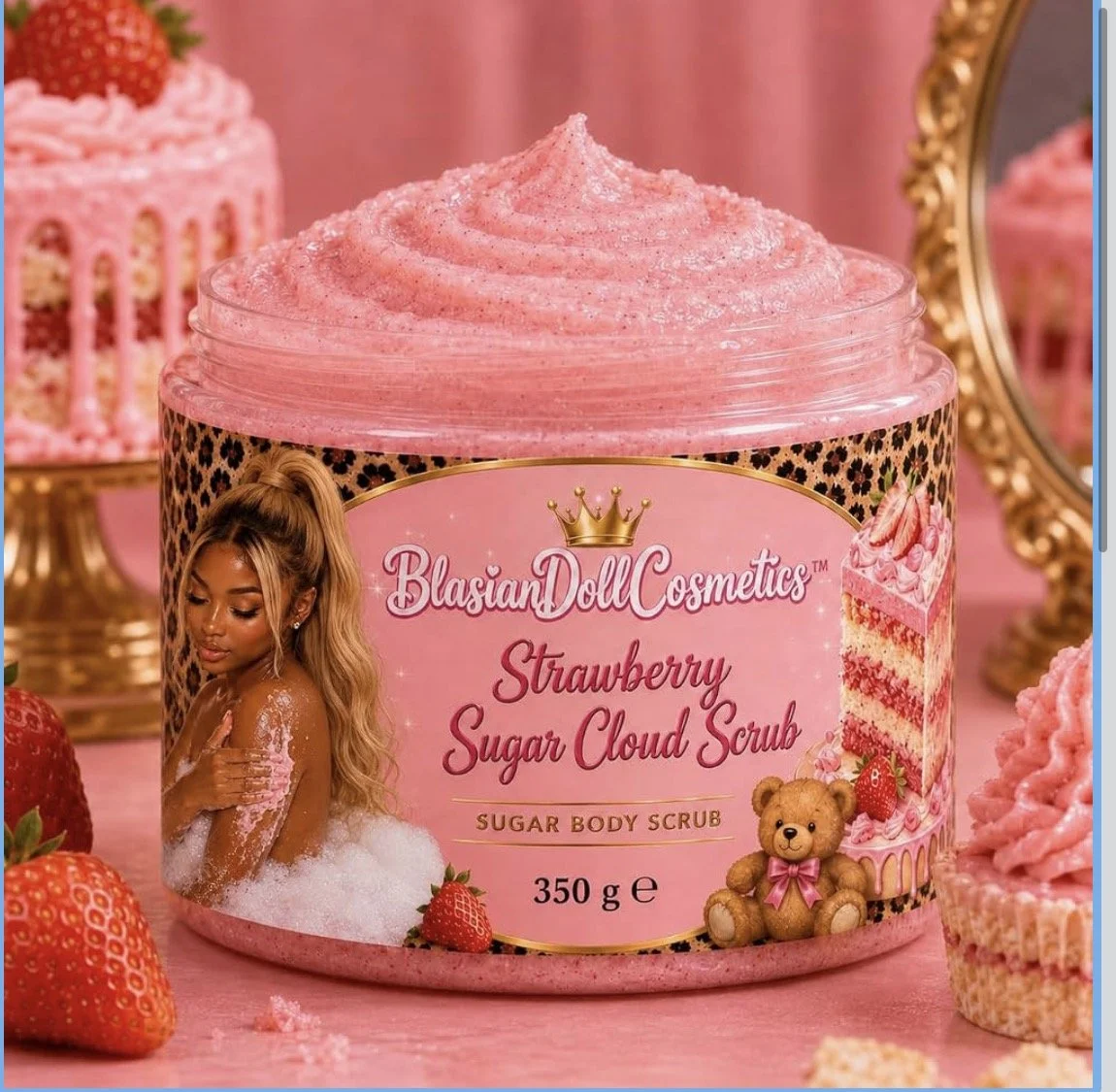 ✨sugar cloud scrub 12.35oz/350g | feline sweets collection✨