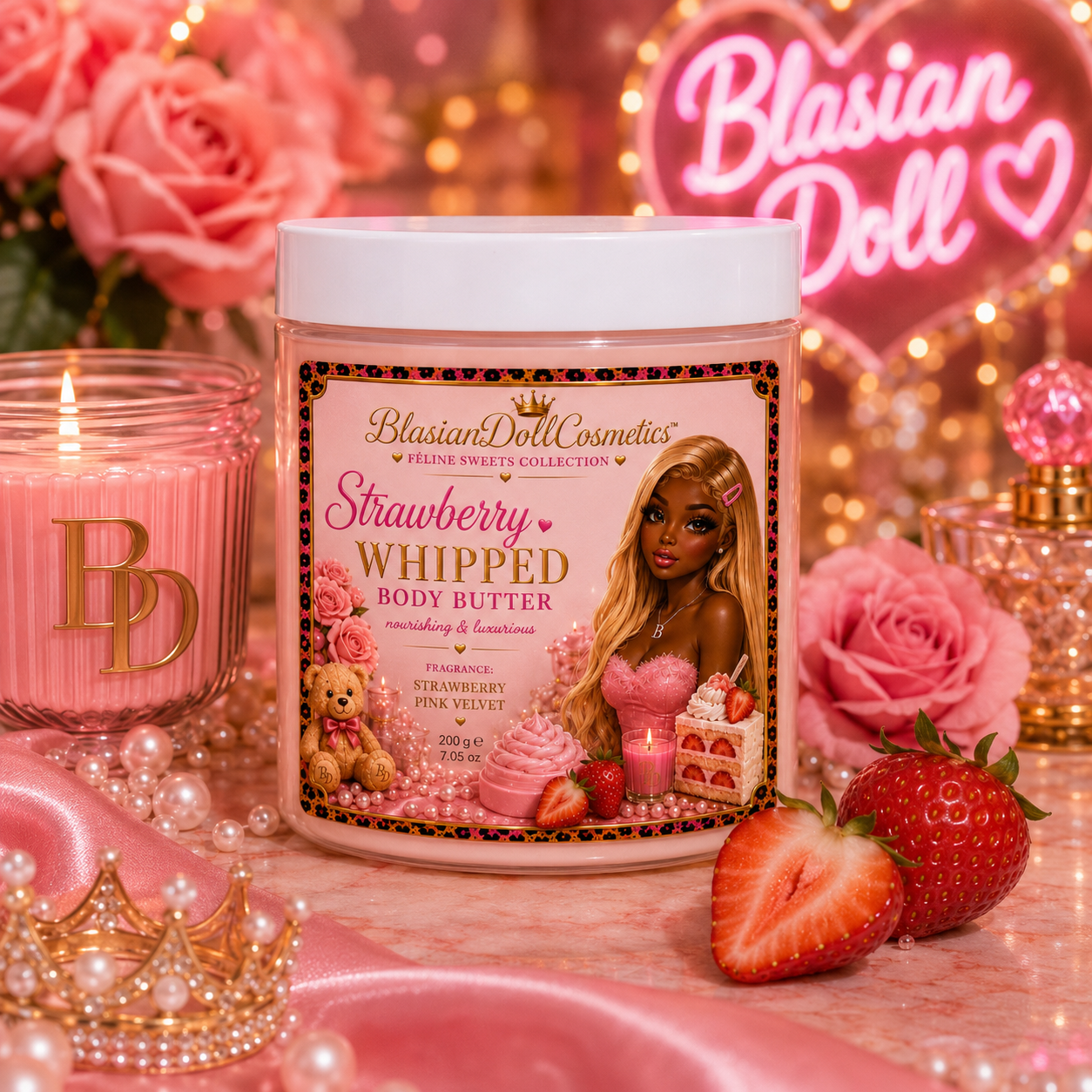 ✨Strawberry Pink Velvet🍓🍓 | whipped body butter  | feline sweets collection✨