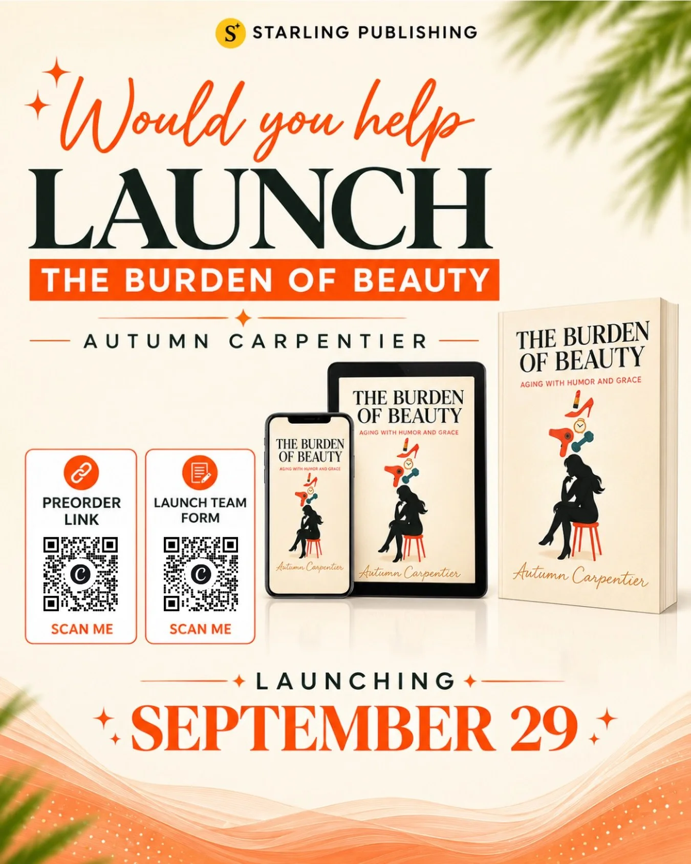 Ever looked in the mirror and wondered where the years went?

We&rsquo;re getting everything ready to share Autumn Carpentier&rsquo;s new book, The Burden of Beauty: Aging with Humor and Grace, and we&rsquo;d love for you to join us as part of our la