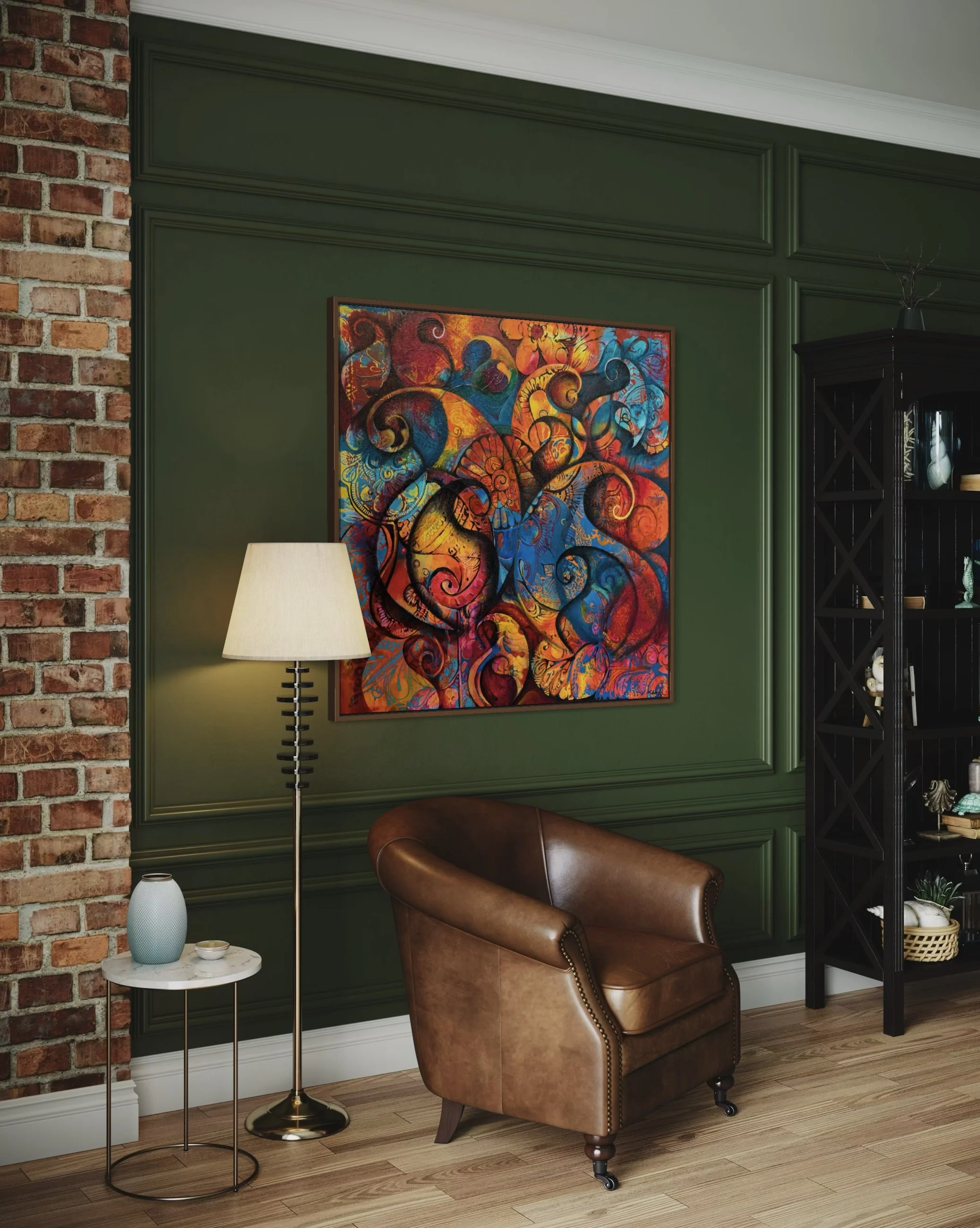 Origins of Joy – Abstract Expressionist | Acrylic Mixed Media 36 x 36 inch