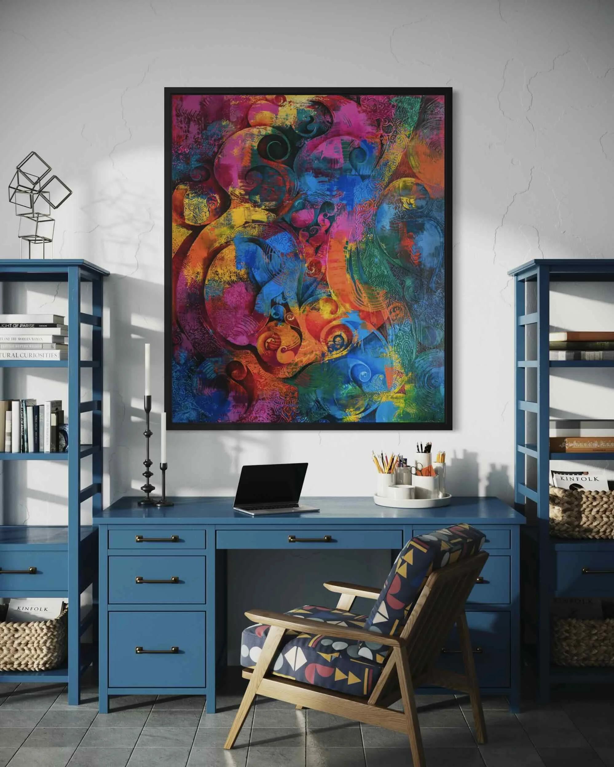 Birth | Abstract Floral Expressionist Art | Textured Acrylic Painting - 30 x 36 inch