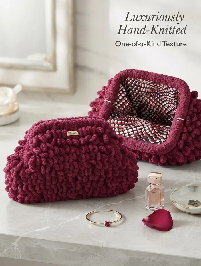Rote Handtasche 100% Handmade