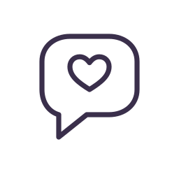 Symbol für Liebe oder Herz in einer Sprechblase