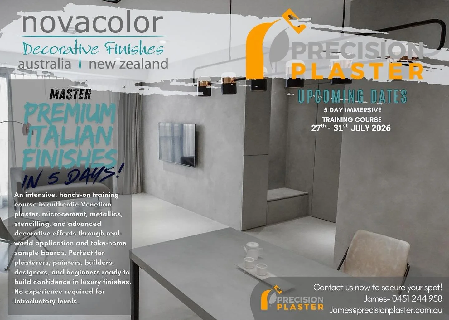 Our brand-new state of the Art Training Facility is officially OPEN in Neerabup! 🎉✨
One of the best show rooms in Australia to view all your finishes.
Whether you&rsquo;re a plasterer, home DIYer, or an artist wanting to master Venetian plaster, mic