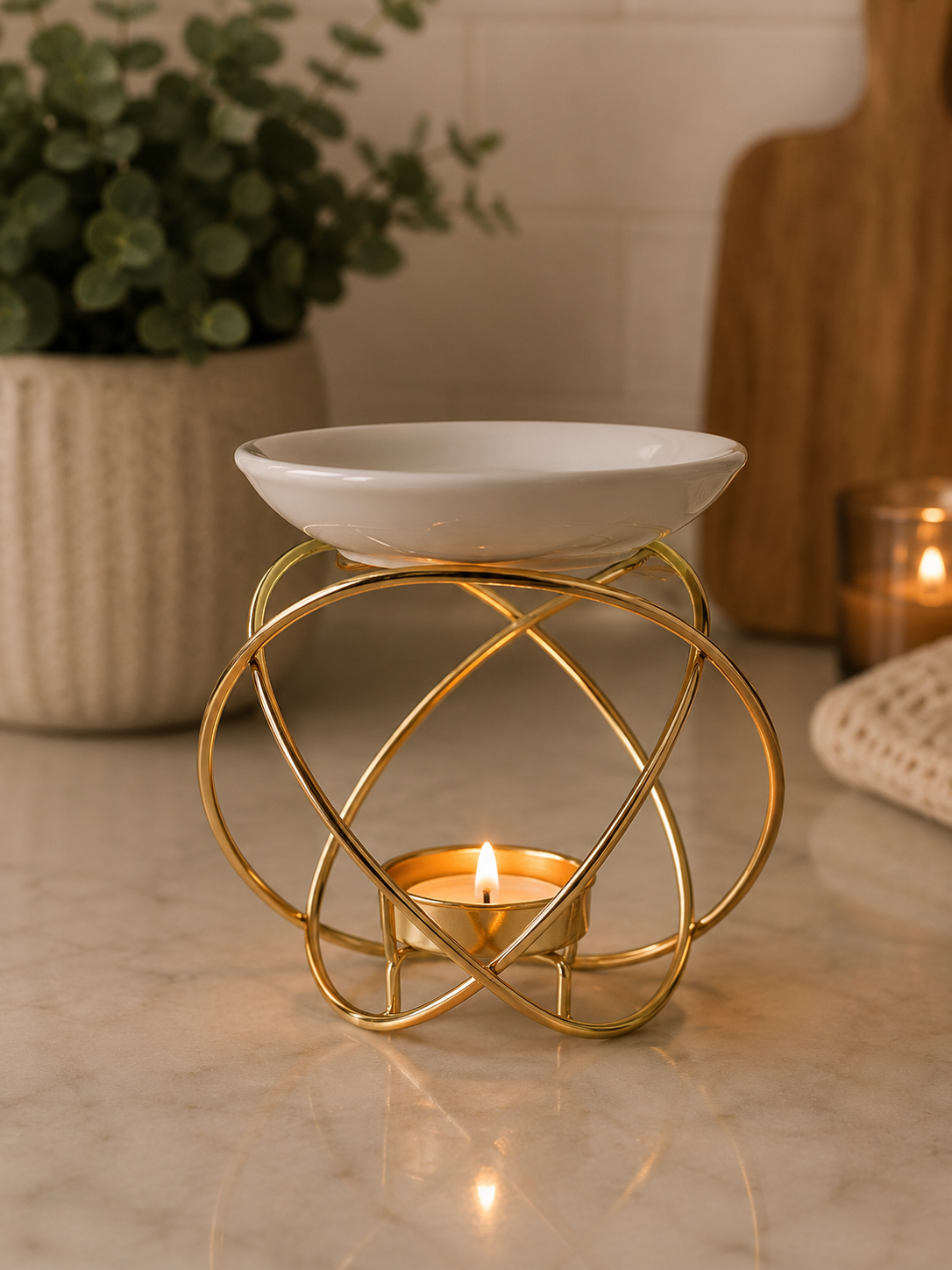 Gold Geometric Wax Burner